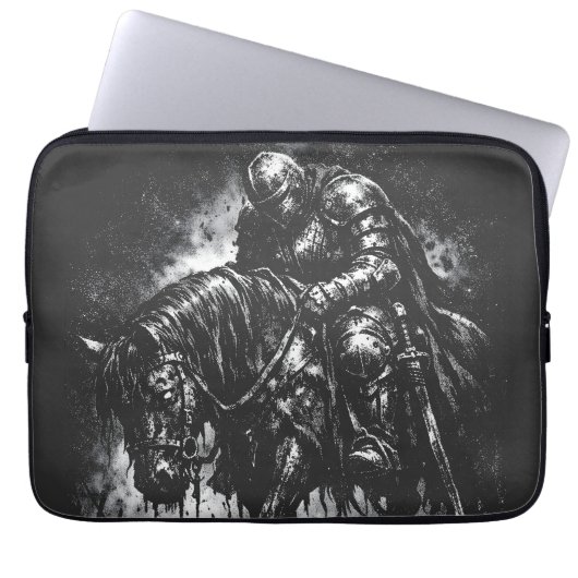 Housse Pour Ordinateur Portable Le Chevalier Déchu par BurnsInHell (Devant)