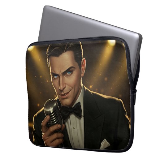 Housse Pour Ordinateur Portable Le Crooner de minuit (devant gauche)