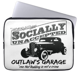 Housse Pour Ordinateur Portable Le garage des hors-la-loi. Hot Rods socialement in