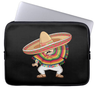 Housse Pour Ordinateur Portable Le garçon mexicain Dabbing Poncho Cinco de Mayo