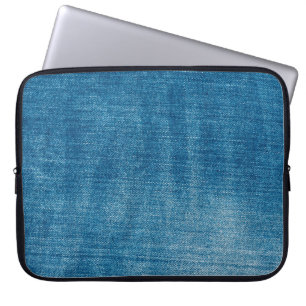 Housse Pour Ordinateur Portable Le jean bleu texture gros plan. jean denim bleu