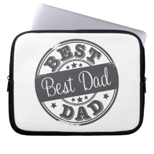 Housse Pour Ordinateur Portable Le meilleur papa - effet de tampon en caoutchouc -
