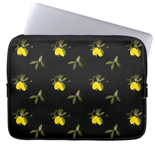 Housse Pour Ordinateur Portable Lemons and flowers (Devant)