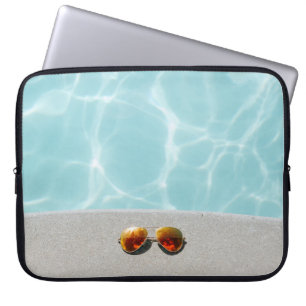 Housse Pour Ordinateur Portable Lentille orange encadrée d'or Lunettes de soleil à