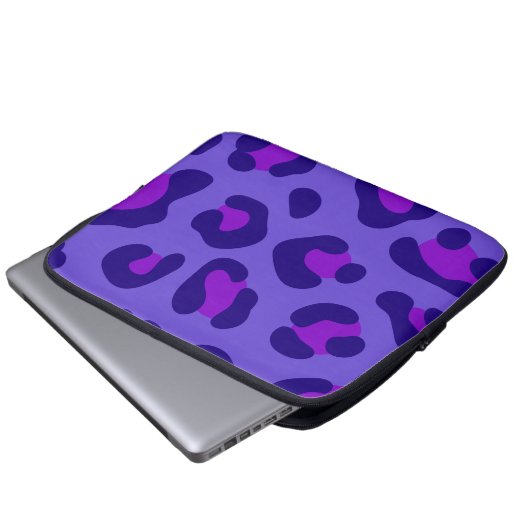 Housse Pour Ordinateur Portable "Leopard violet électrique" (Devant bas)
