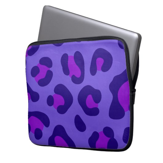 Housse Pour Ordinateur Portable "Leopard violet électrique" (devant gauche)