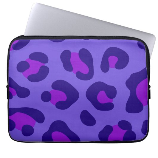Housse Pour Ordinateur Portable "Leopard violet électrique" (Devant)