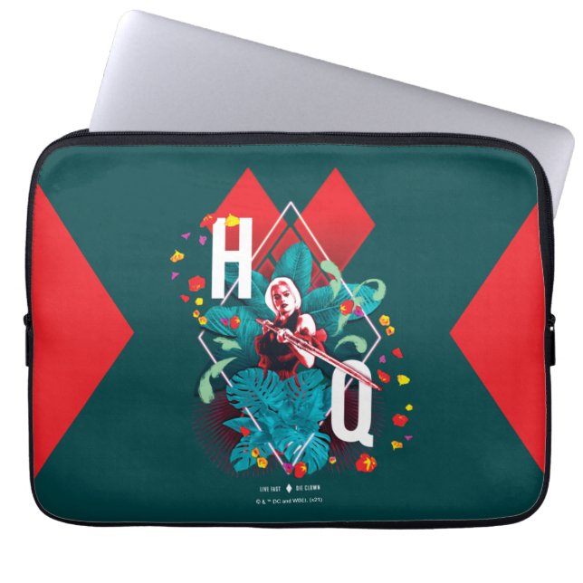 Housse Pour Ordinateur Portable L'équipe du suicide | Harley Quinn Floral Diamond (Devant)