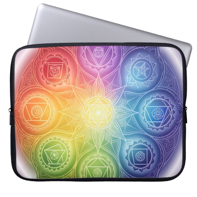Housse Pour Ordinateur Portable Les 7 chakras (Devant)