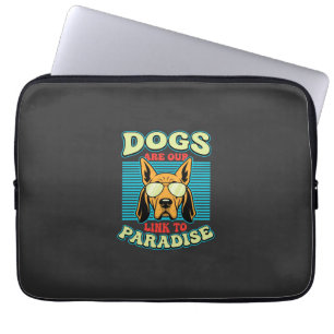 Housse Pour Ordinateur Portable Les chiens sont notre lien vers le paradis Retro V