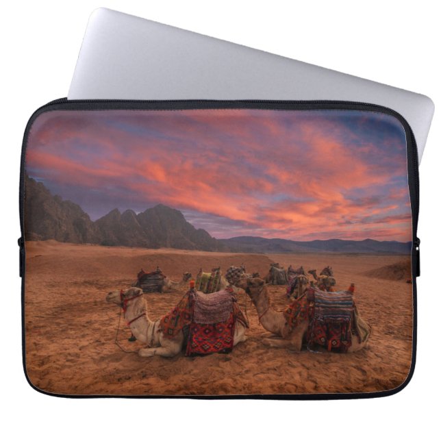 Housse Pour Ordinateur Portable Les déserts | Camels Sinai Mountains Egypte (Devant)
