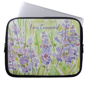 Housse Pour Ordinateur Portable Les fleurs peintes à la main je suis relié -