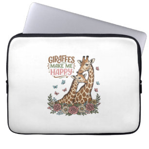 Housse Pour Ordinateur Portable Les girafes me rendent heureux design de chemise f