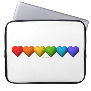 Housse Pour Ordinateur Portable Les glyphes en forme de cœur 3D brillants de Slipp