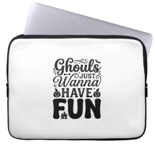 Housse Pour Ordinateur Portable Les goules veulent juste s'amuser SVG Halloween vi