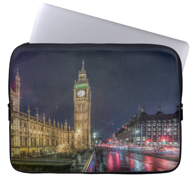 Housse Pour Ordinateur Portable Les monuments | Big Ben la nuit (Devant)