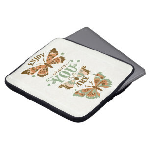 Housse Pour Ordinateur Portable les papillons cottage profitent de l'endroit où vo