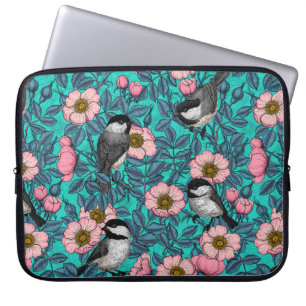 Housse Pour Ordinateur Portable Les poulets dans la nature rose, rose et bleu