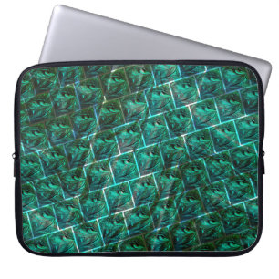 Housse Pour Ordinateur Portable 'Les yeux verts dans la grille' rayés et floues