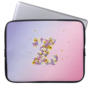 Housse Pour Ordinateur Portable Lettre de fleurs z