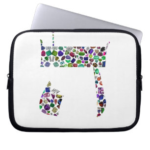 Housse Pour Ordinateur Portable LETTRE HÉBRAÏQUE HEY Fabriqué avec des pierres pré