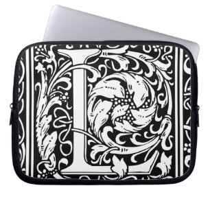 Housse Pour Ordinateur Portable Lettre L Monogramme médiéval Art Nouveau