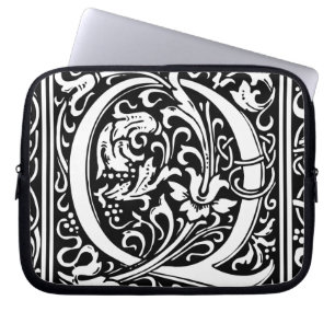 Housse Pour Ordinateur Portable Lettre Q Monogramme Art Nouveau Médiéval