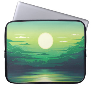 Housse Pour Ordinateur Portable Lever de soleil dans la mer habillages d'illustrat