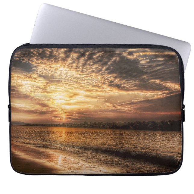 Housse Pour Ordinateur Portable Lever du soleil de la superbe plage (Devant)