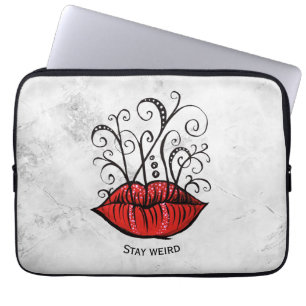 Housse Pour Ordinateur Portable Lèvres Gothiques Drôles Tatouage Originalité