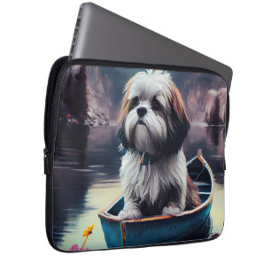 Housse Pour Ordinateur Portable Lhasa Apso on a Paddle: A Scenic Adventure