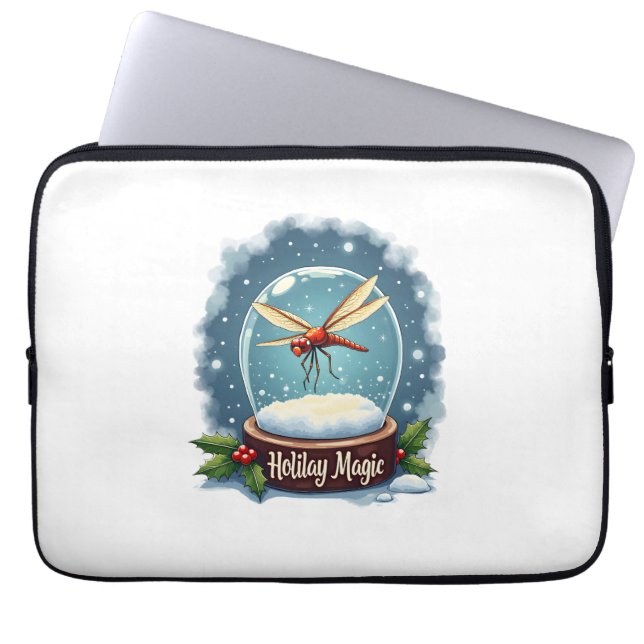 Housse Pour Ordinateur Portable Libellule boule à neige (Devant)