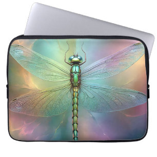 Housse Pour Ordinateur Portable Libellule pastel élégante en art fractal,