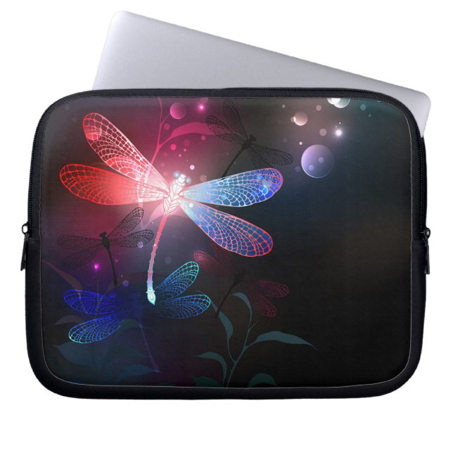 Housse Pour Ordinateur Portable Libellule rouge lumineuse (Devant)