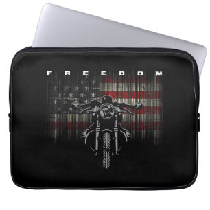 Housse Pour Ordinateur Portable Liberté de la moto drapeau américain