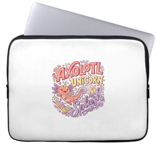 Housse Pour Ordinateur Portable Licorne Axolotl Licorne Splash Fantaisiste Bac Bla