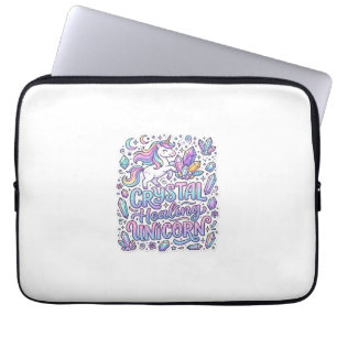 Housse Pour Ordinateur Portable Licorne Cristal Guérison Cadeau Licorne Idée Vecto