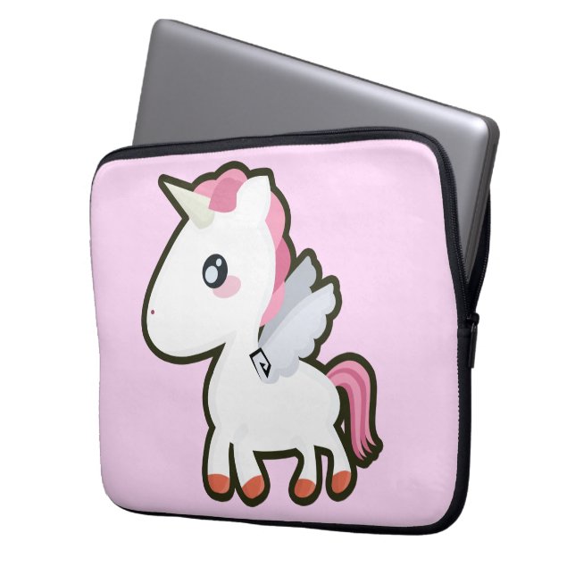 Housse Pour Ordinateur Portable Licorne de Kawaii (devant gauche)