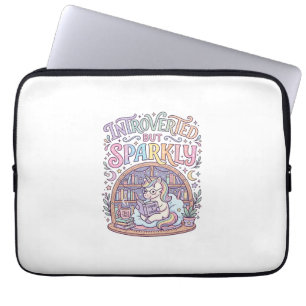 Housse Pour Ordinateur Portable Licorne Introvertie mais Originale Blanche Étincel