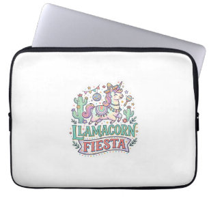 Housse Pour Ordinateur Portable Licorne Llamacorn Fiesta Premium Vector POD Artwor