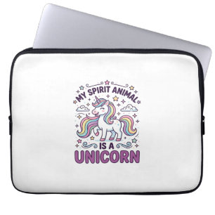 Housse Pour Ordinateur Portable Licorne Mon Animal Spirituel Est une Licorne Typog