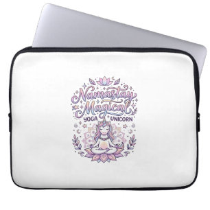 Housse Pour Ordinateur Portable Licorne Namastay Magique Adorable Typographie Conc