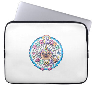 Housse Pour Ordinateur Portable Licorne Pugicorn Puissance Drôle Cadeau Mignon Con