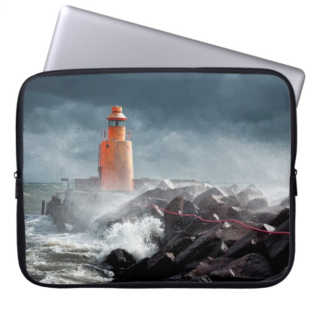 HOUSSE POUR ORDINATEUR PORTABLE LIGHTHOUSE ORANGE SUR ROCK (Devant)