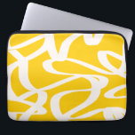 Housse Pour Ordinateur Portable Ligne Abstraite jaune<br><div class="desc">Formes Abstraites - Motif rayé - arrière - plan jaune avec lignes blanches.</div>