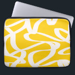 Housse Pour Ordinateur Portable Ligne Abstraite jaune<br><div class="desc">Formes Abstraites - Motif rayé - arrière - plan jaune avec lignes blanches.</div>