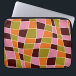 Housse Pour Ordinateur Portable Lignes Abstraites Wavy Retro 70 personnalisées<br><div class="desc">Manche portable de style boho retro 70 abstrait lignes ondulées en vert,  rose,  marron.</div>