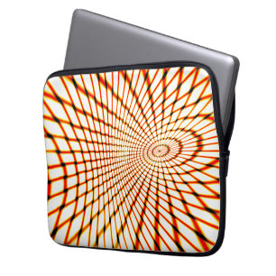 Housse Pour Ordinateur Portable Lignes orange croisées torsadées formant cercle pe