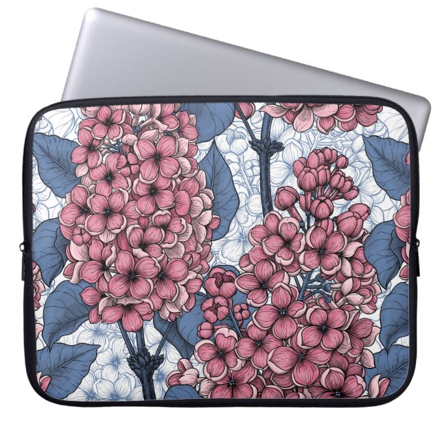 Housse Pour Ordinateur Portable Lilac en rose et bleu (Devant)