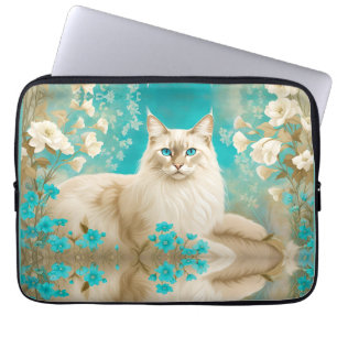 Housse Pour Ordinateur Portable Lilac Lynx Point Siamese Portrait Art